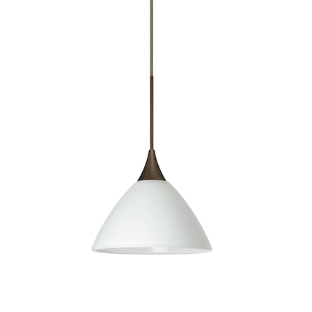Besa Lighting Domi Cord Pendant, White, Bronze Finish, 1x5W LED 1XT-174307-LED-BR